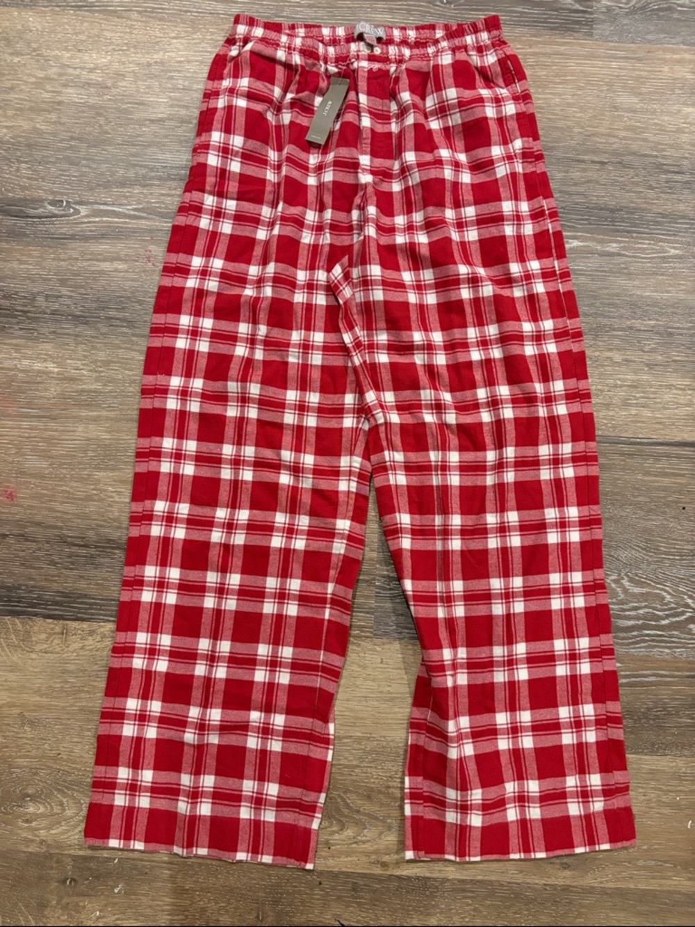 J.Crew cotton flannel pajama pants in a red and white plaid